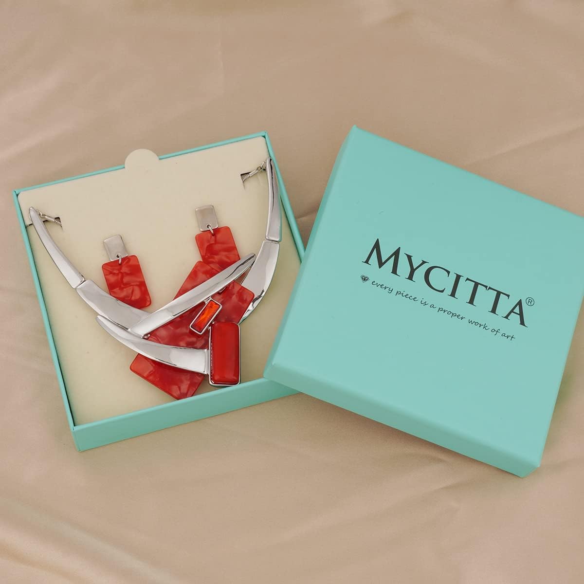 Vintage Chunky Statement Jewelry Set Retro Leaf Floral Geometric Bohemian Boho Bib Necklace Earring Set Fashion Costume Jewelry for Women Girls Wedding Party Prom Unique Gift - Image 6