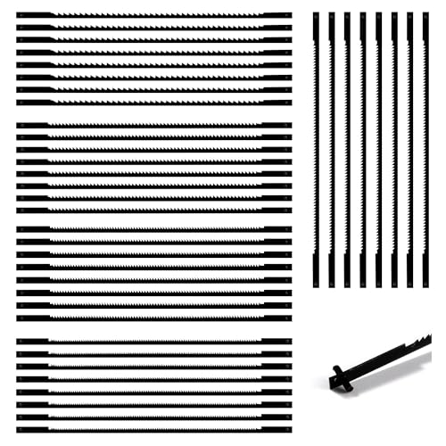 VooGenzek 40 Pièces Lames de Scie à Chantourner, 10/15/18/20/24 dents Accessoires de Scie a Chantourner Acier, Lames de Scie en Acier Carbone pour Bois, Plastique,...