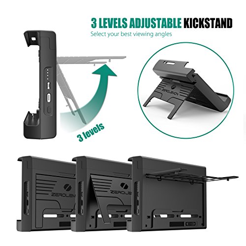 Nintendo Switch Battery Charger Case, ZeroLemon SwitchPower 10000mAh Portable Backup Extended Battery Charging Case with Kickstand & Game Card Slot for Nintendo Switch -Black - Thumbnail 7
