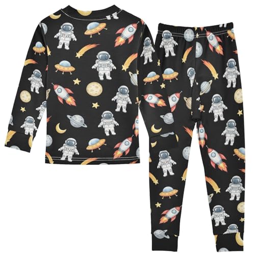 Pajama Sets Long Sleeve Space Cartoon Astronauts Rockets Soft Comfy Sleepwear 2 Piece PJS 3-8T3