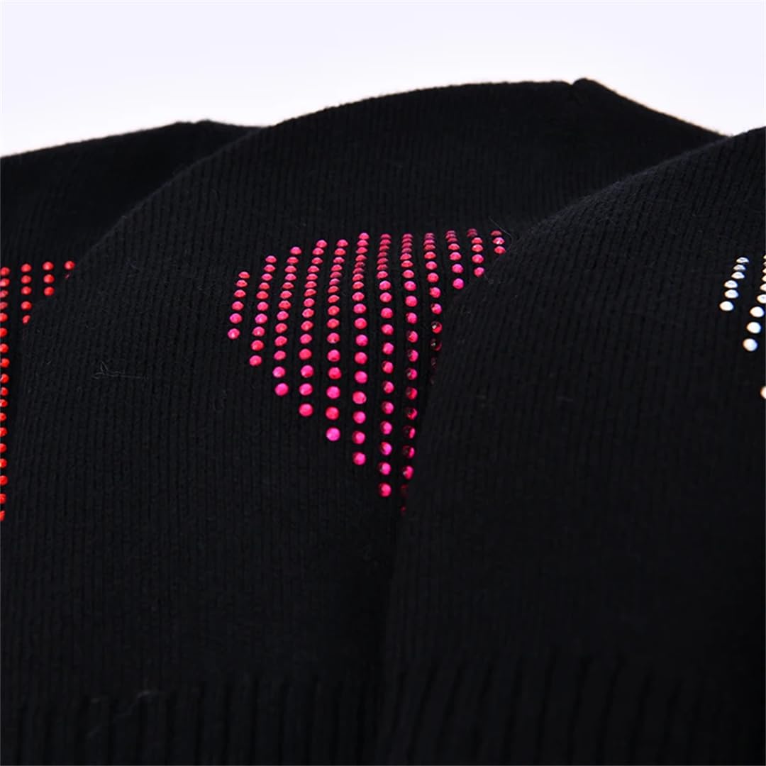 Wvapzxx Gorro De Bola De Piel, Sombreros De Invierno Para Mujer Y Niña, Gorros Tejidos Con Pompón De Piel De Diamantes De Imitación, Gorro De Piel Gruesa