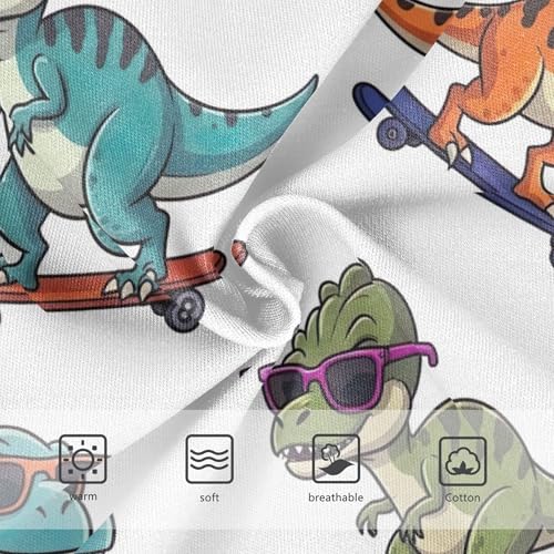 Cartoon Dinosaurs Skateboards White Cute Panties Girl Girls Underwear Toddler Cotton Animals Briefs Girls Undies 2t3