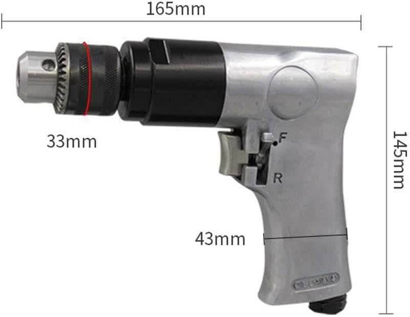 3/8 Handheld Air Drill, Adjustable Speed Pneumatic Mixer, Forward and Reverse 10mm