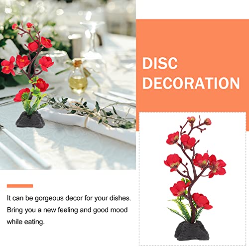 Cabilock Artificial Plants Artificial Mini Flower Sushi Plate Decor Japanese Sushi Sashimi Plate Decorative Simulation Flower Ornaments For Restaurant Landscape Decoration Home Decor #TOP4