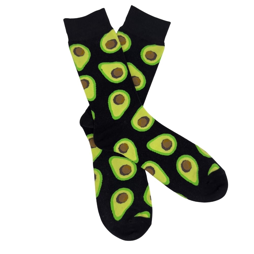the tie hub Black Avocado Print Cotton Blend Socks For Men With Breathable Stretch Fit-picture-14