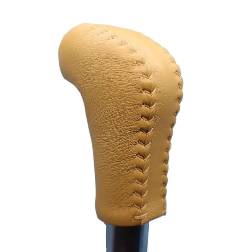 Sxqpocar Yellow Real Leahter Gear Shift Knob Cover For Porsche Cayenne 2010-2017 Gear Ball Protector Shift Lever Head(Yellow)