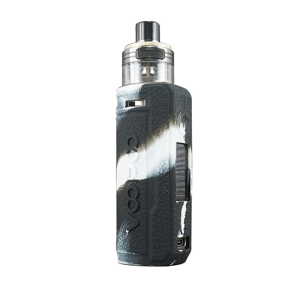 DSC-Mart Silicone Cover for Voopoo Drag Drag S PNP Case Sleeve Sheild Skin Rubber Wrap Fits for Drags PNP (Blackwhite)