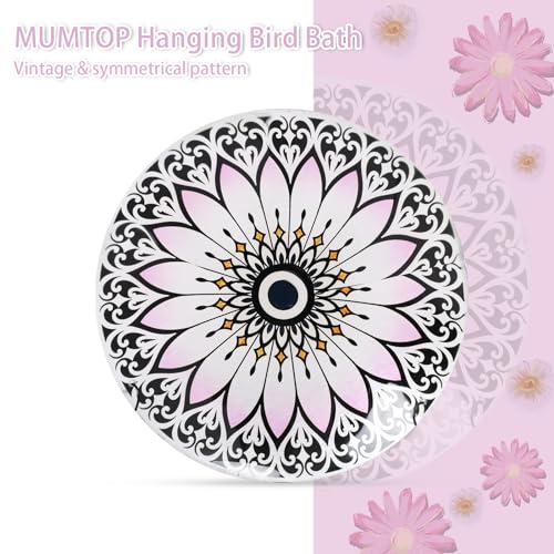 MUMTOP Banheiras suspensas de pássaros para uso ao ar livre - Tigela de água para pássaros de vidro