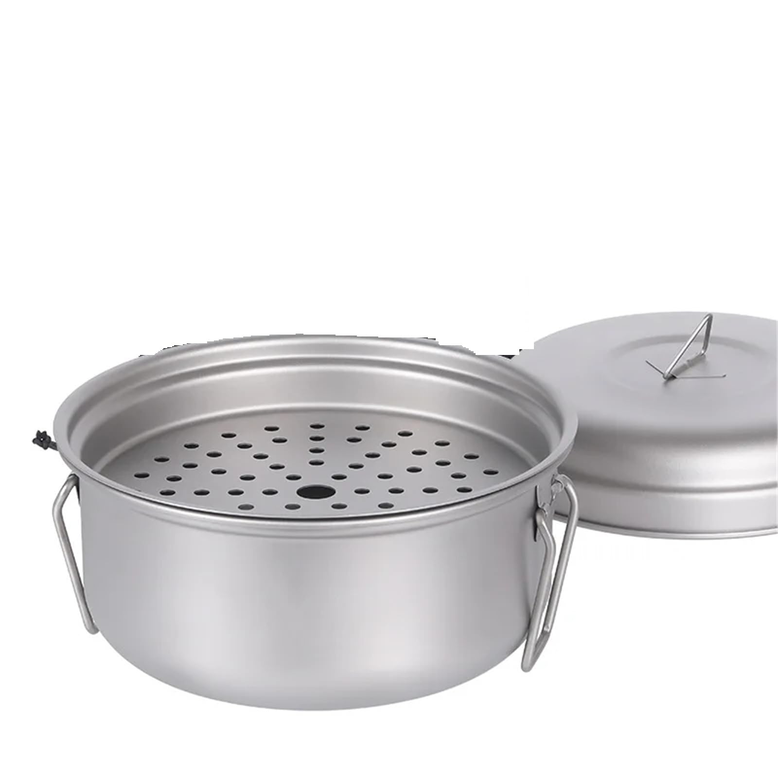 Pentola vaporiera titanio puro 2L utensile portatile campeggio picnic | Set leggero for zuppa a vapore in titanio for picnic, escursioni e pasti all'aperto