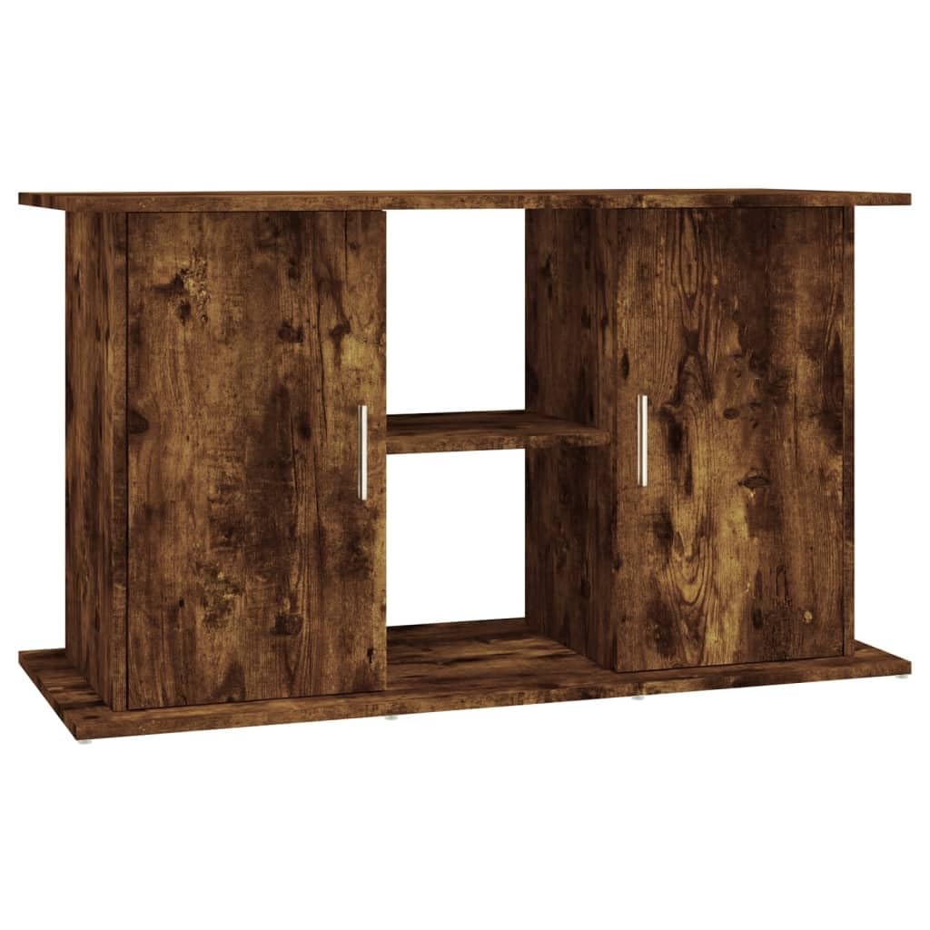 vidaXL Aquarium Stand, Fish Tank Cabinet with Storage, Fish Tank Stand for Home Living Room, Aquarium Cabinet, Smoked Oak Engineered Wood