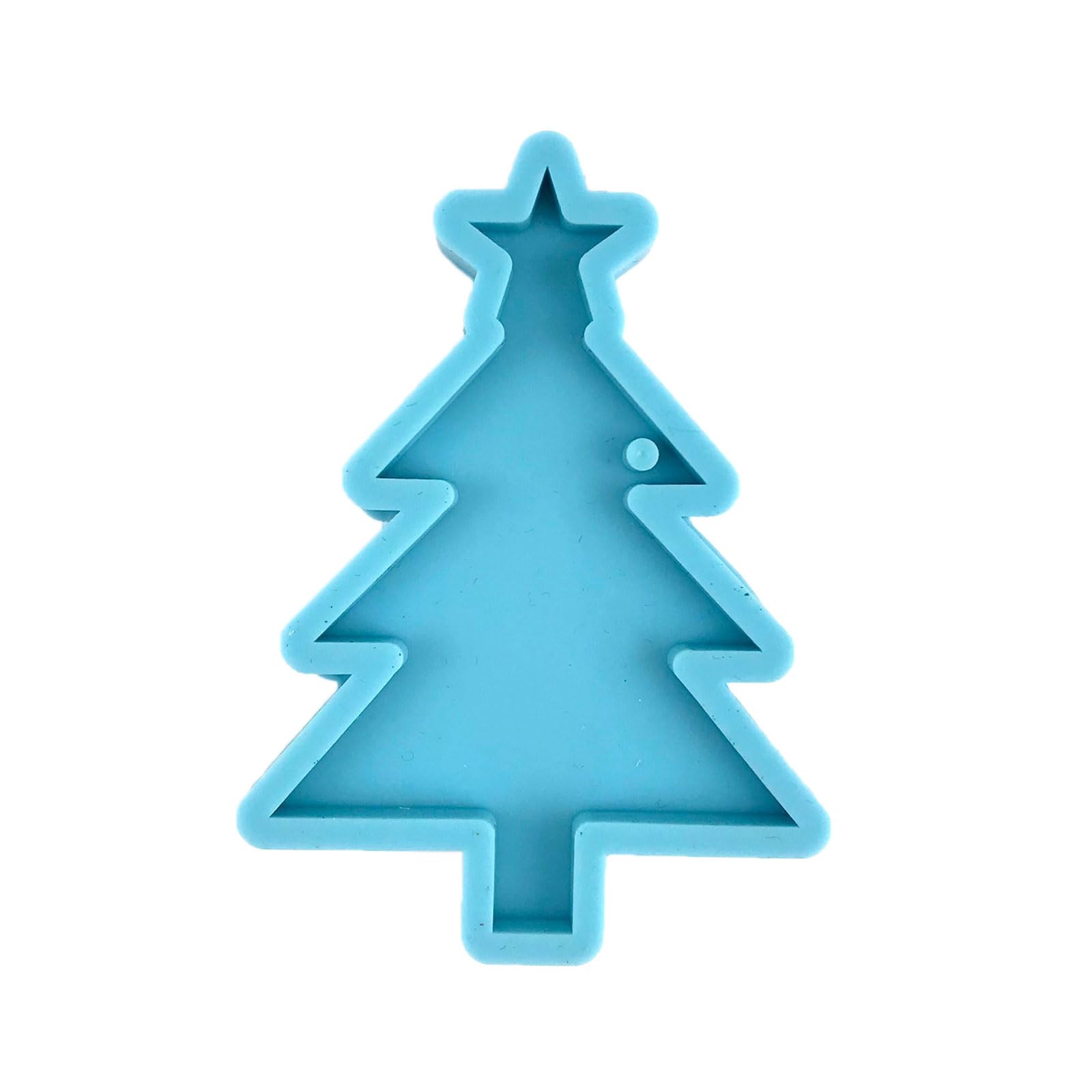 Jazuaiao Holiday Silicone Molds Star Christmas Tree Shape Keychains Ornaments for Gift and Festival Decoration Silicone Star Christmas Tree Keychain Mold