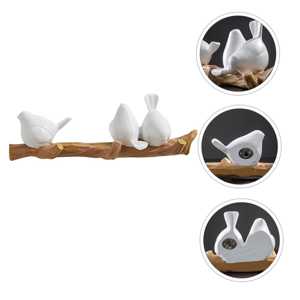 Gancho de Pájaro de Resina Blanco para Abrigos, Sombreros y Llaves