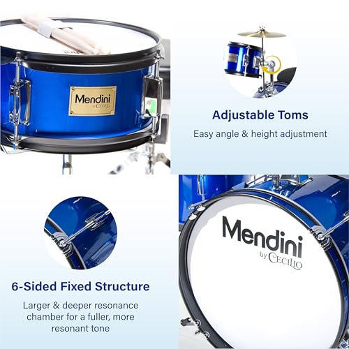 image for Mendini By Cecilio Drum Set, 3 Piece Junior Drum Set for Beginners wit