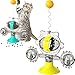 Etechydra interattivo giocattolo per gatti, Giradischi per mulino a vento per gatti giochini coperto, Palle gioco per gatti con palla catnip e dispenser giocattoli rotante intelligenti gatti-giallo