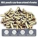 Gdotmely 1/4-20 Multi Grip Rivet Nut Kit, 50pcs Rivet Nuts, Steel Pre-Bulbed Shank Plus Nuts,Zinc-Plated Flat Head Threaded Insert Nut Construction Fasteners for Industrial
