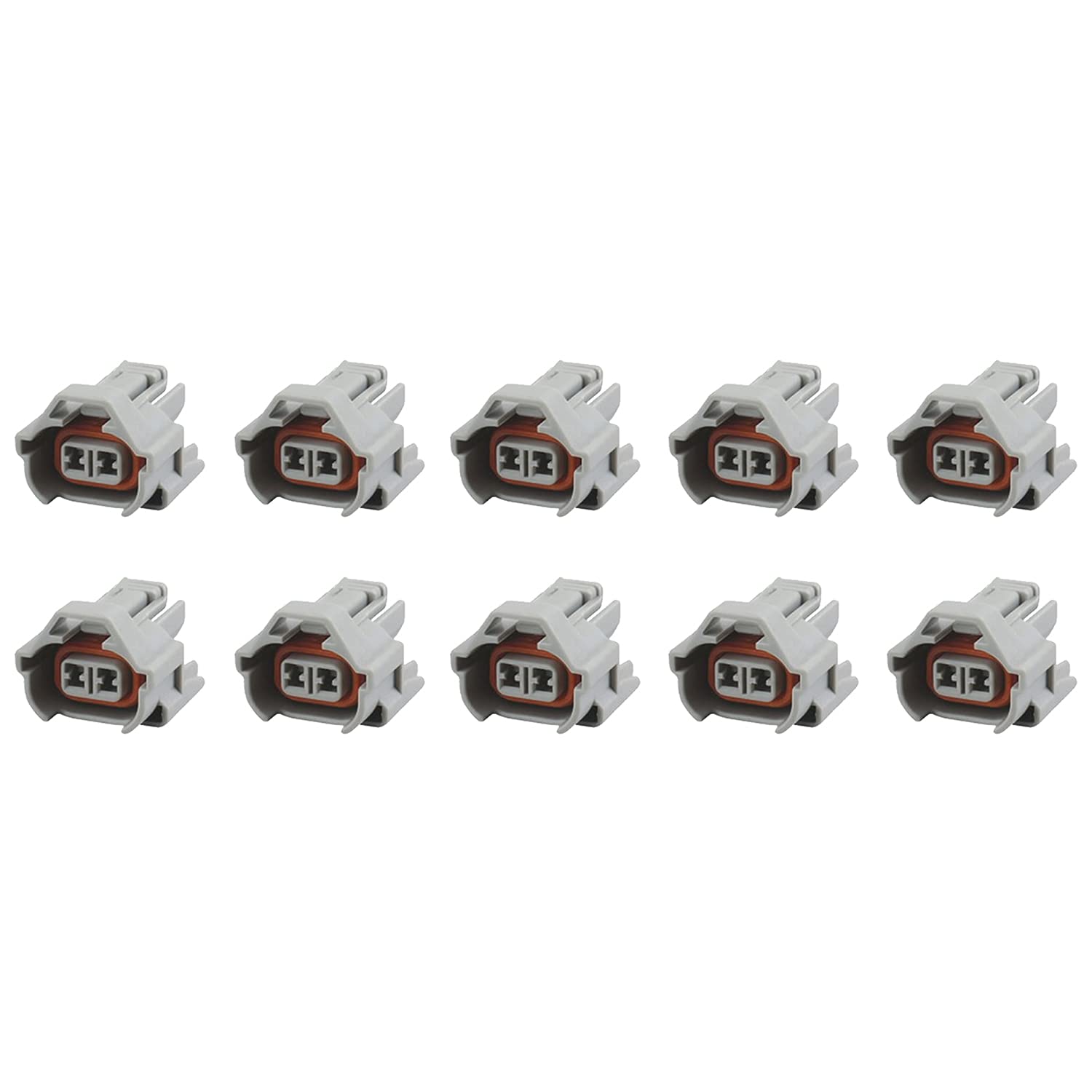 Greenspirits KFZ Ersatz Stecker Einspritzdüse Benziner NIP-DEN (10 x Female) 90980-11153, 0280 157 012, 0280157012, 6189-0060, 06A973722 kompatibel Nippon Denso Injektoren 23250-28070, AC158
