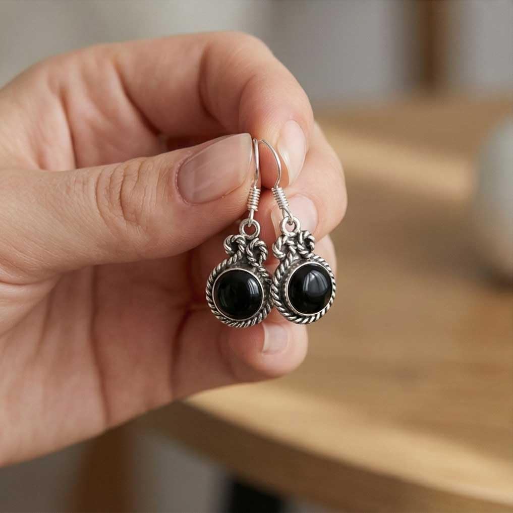 925 Sterling Silver Overlay Handmade Jewelry Round Carnelian, Rose Quartz, Turquoise, Garnet Natural Gemstone Boho Drop Dangle Earring For Women