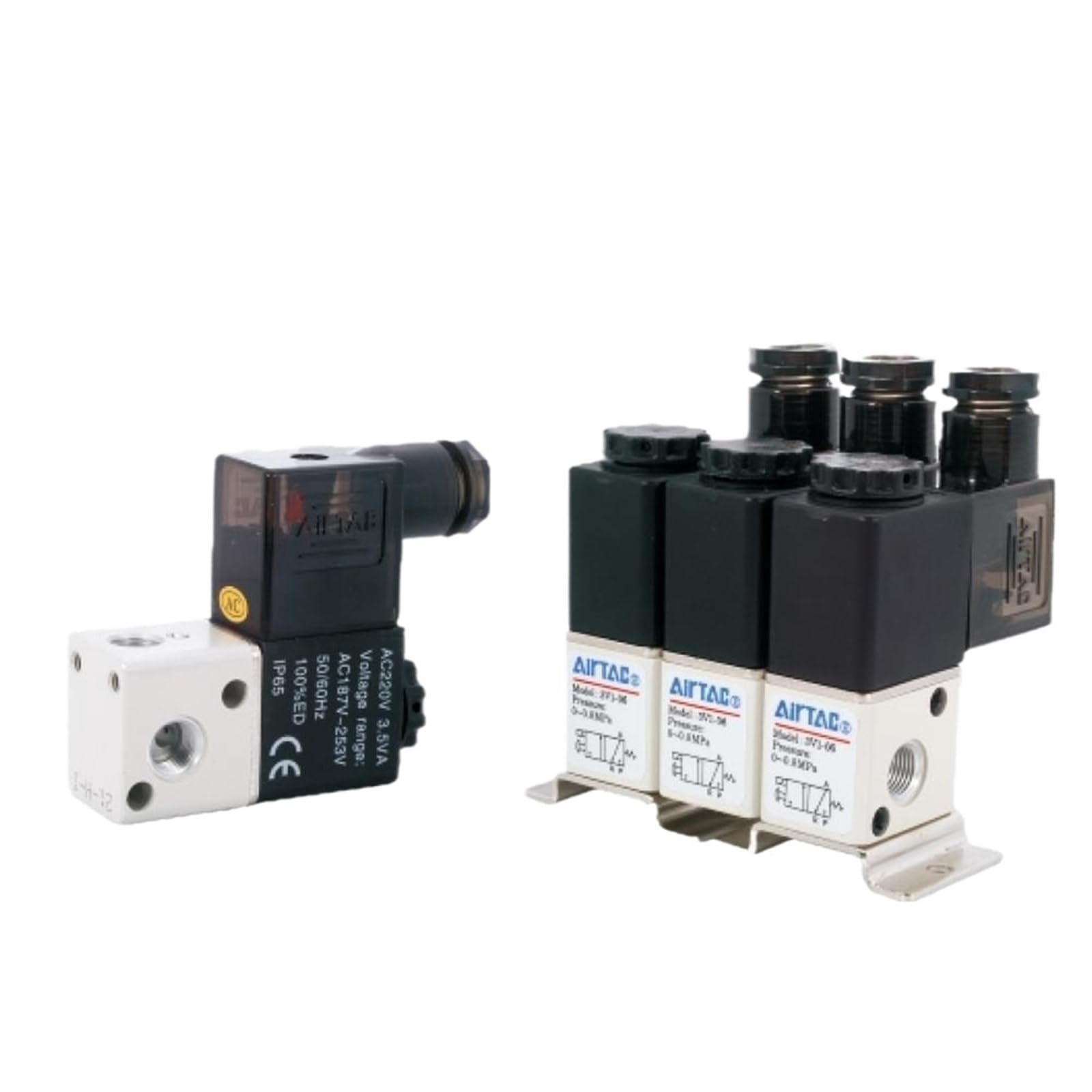 Électrovanne 3V1-06B à trois voies et deux positions bloc collecteur 2F pour distributeur pneumatique