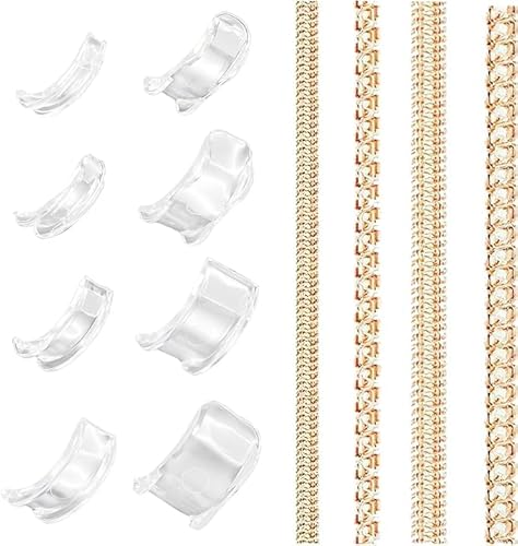 Hopea Invisible Ring Adjuster for Loose Rings – 12 Pcs Silicone Ring Size Reducer & Tightener (8 + 4 Sizes) | Ring Sizer Adjuster Guard | Comfortable Ring Fixer for Perfect Fit (Gold & Clear)