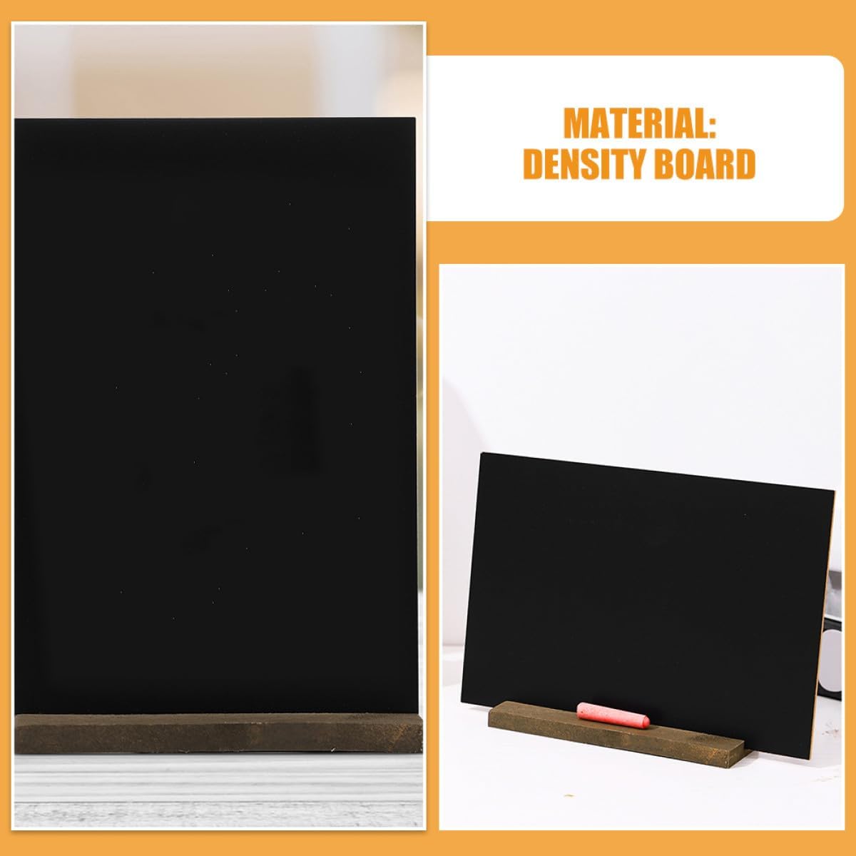 SEWACC 2pcs Mini Wooden Chalkboard Signs with Base, Reusable Decorative Chalkboard for Kitchen Menu, Party Buffet, and ’ Drawing, Small Tabletop Display Boards