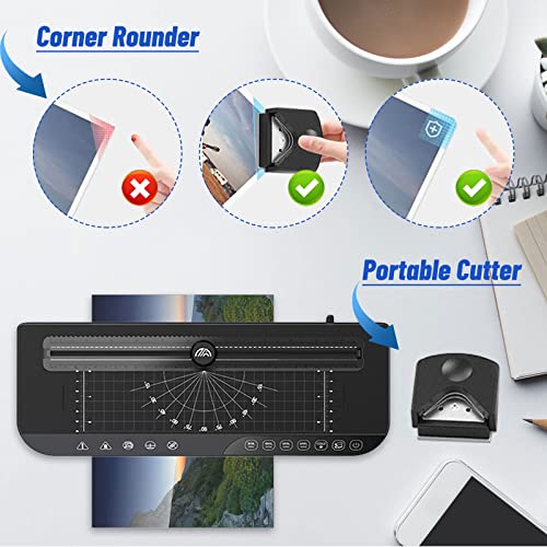 Laminator Machine, A4 / A5 / A6 Laminating Machine With 30 Plastic Sealing Film Cold And Hot System Trimmer Punch And Corner Rounder For Home Office(American Standard) #TOP7