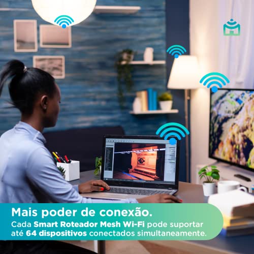 Smart Roteador Mesh Fast Ethernet Positivo Casa Inteligente, Cobertura de até 200m², Beamforming, Su