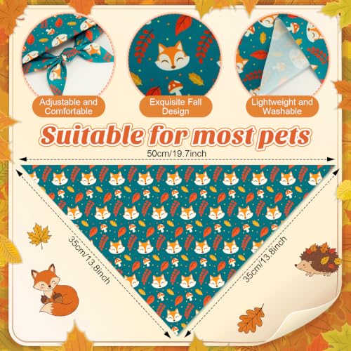 Image of Abbylike 50 Pcs Fall Dog Bandanas Bulk Autumn Leaf Pumpkin Acorn Mushroom