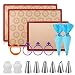 Macaroon Baking Kit Silicone Mat - Macaroon Baking Set Silicone Baking Mat 1 Quarter Sheet and 2 Half Sheet Macaron Baking Mat,Macaron Mat Baking Sheet,2 Piping Pastry Bag with Bag Tie,6 Piping Tips