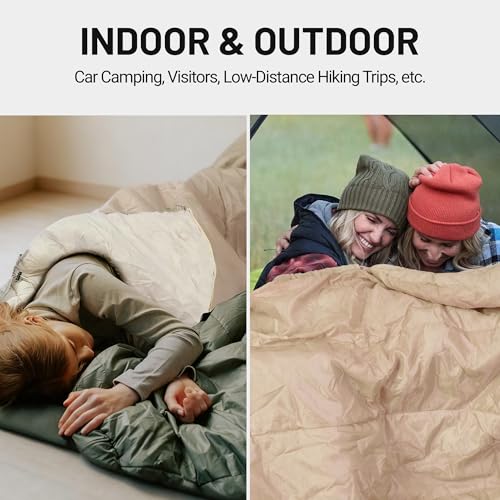 Bolsa de Dormir para Mochileros para Adultos, Desenrollable como Manta, Impermeable, Ligera, para Camping y Viajes al Aire Libre miniatura 5