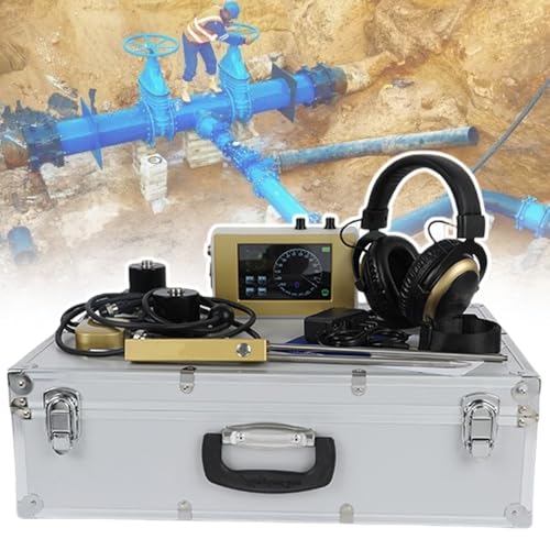 Underground Water Pipe Leakage Monitor,Industry Heating Pipe Leak Detection Kits,w/Storage Box + Inspection Heads