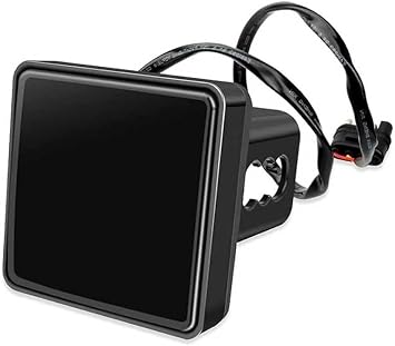 leechio LED Red Lens Brake Light Trailer Hitch Cover, 2" Receiver Square 15 LED Super Bright Waterproof Taillight Trailer Towing External Accessories, for Most Trailer RVs Black
