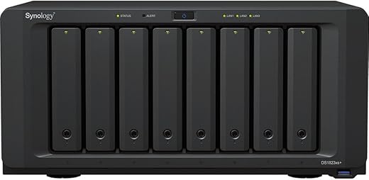 Synology DiskStation DS1823xs+ NAS Server with Ryzen 3.35GHz CPU, 32GB Memory, 160TB HDD Storage, 1TB M.2 NVMe SSD, 1 x 10GbE LAN Port, DSM…