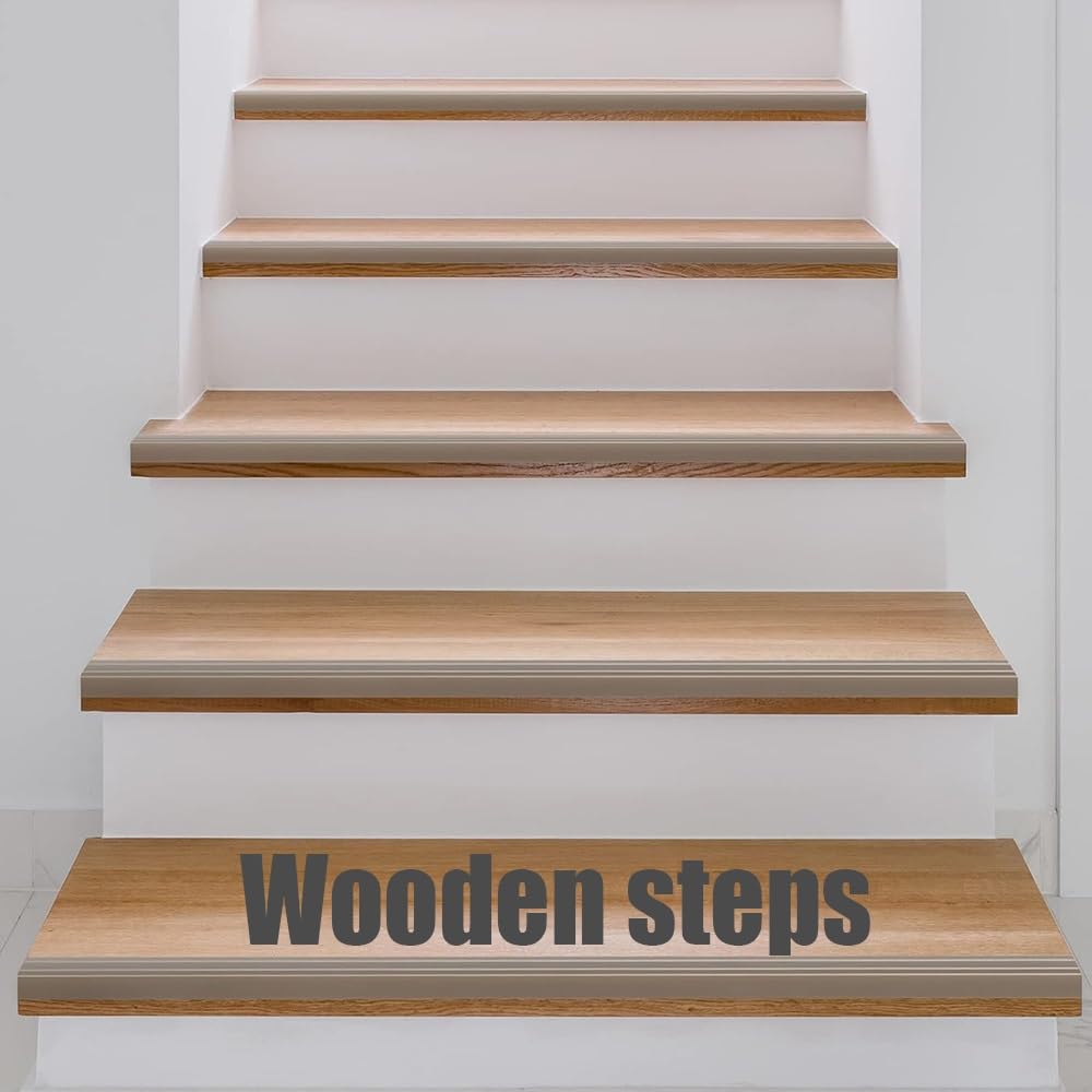 Perfiles De Escalera Para Parquet, Protección De Bordes De Escalera, Perfil De Escalera, Escalones De Exterior, Tiras De Protección De Escalera(White,150cm/60in)