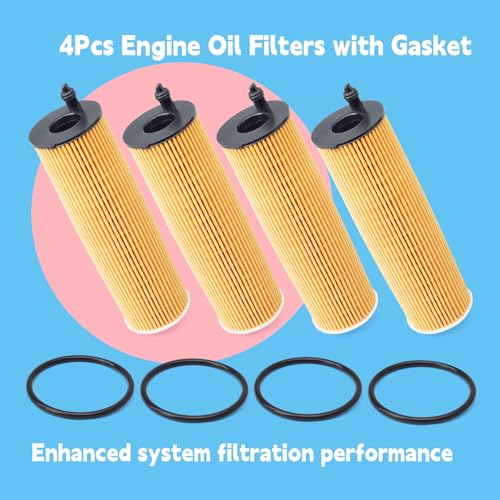 GLOXTED 4Pcs A6541801100 Engine Oil Filters with Gasket Compatible with Mercedes-Benz Sprinter 2500 3500 3500XD 2.0L 2023 2024 Replacement Part Kit Replaces 6541801100 A654-180-11-00 HU6020Z by GLOXTED - Image 2