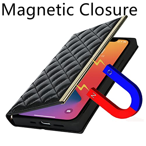 Zouzt Vogue Crossbody Case Compatible With Iphone 12 Pro Max Case Wallet Leather Case With Mirror Card Slot Cover Holder Wrist Strap Lanyard Purse Case For Iphone 12 Pro Max 5G 6.7 Inch Black #TOP4