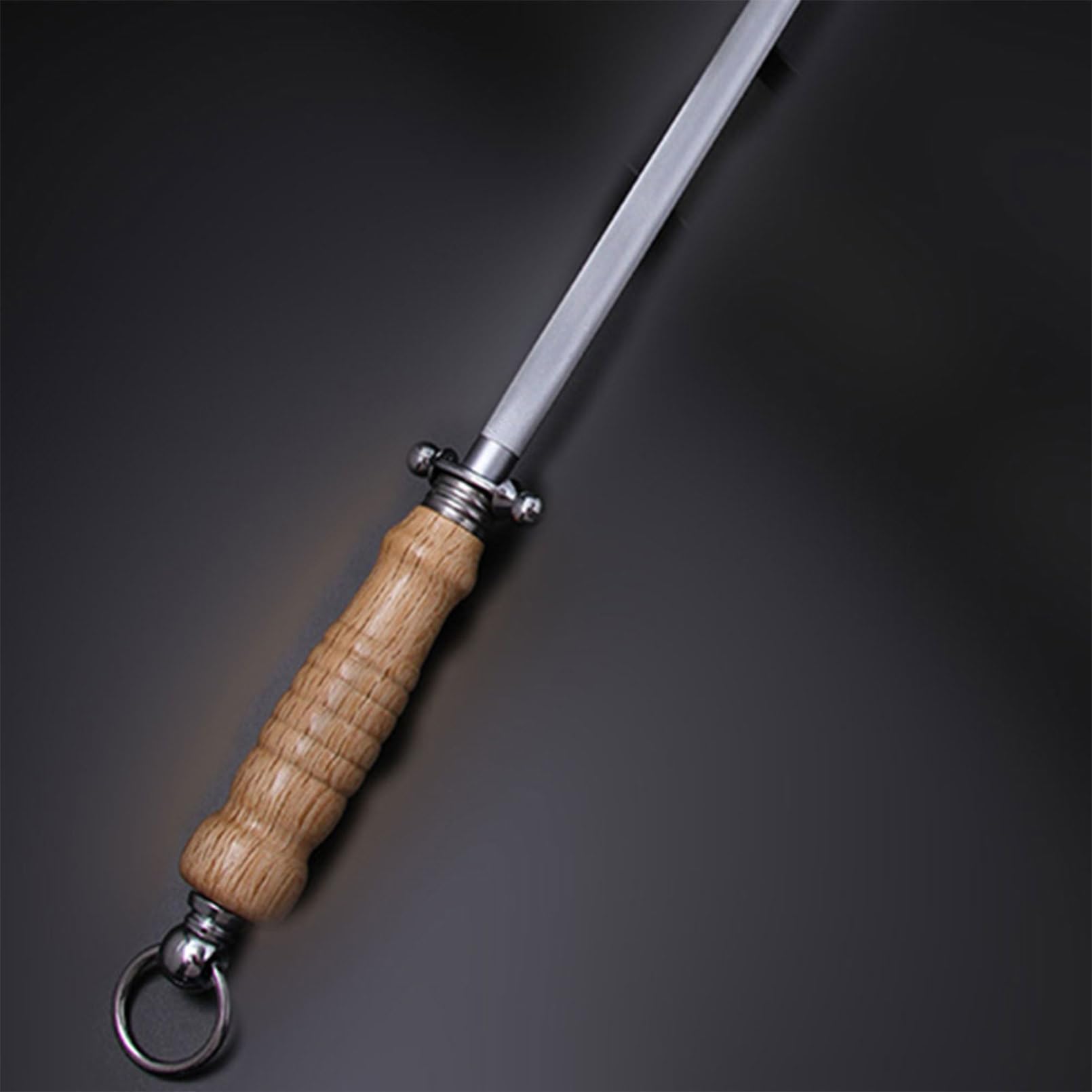 Affilatore per Coltelli a Barra in Acciaio Inox Argento | Uso Domestico in Cucina, Affila Lame Standard e Seghettate, Pratico da Appendere