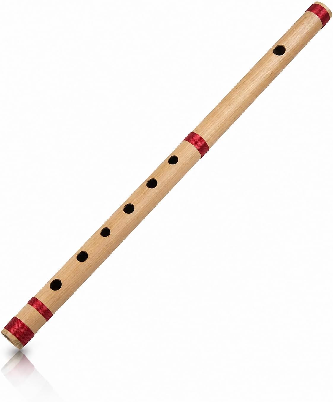 17 Inch Authentic Indian Wooden Bamboo Flute in 'A' Key Fipple Woodwind Musical Instrument Recorder Traditional Bansuri Handcrafted Novelty Decoratives & Collectibles