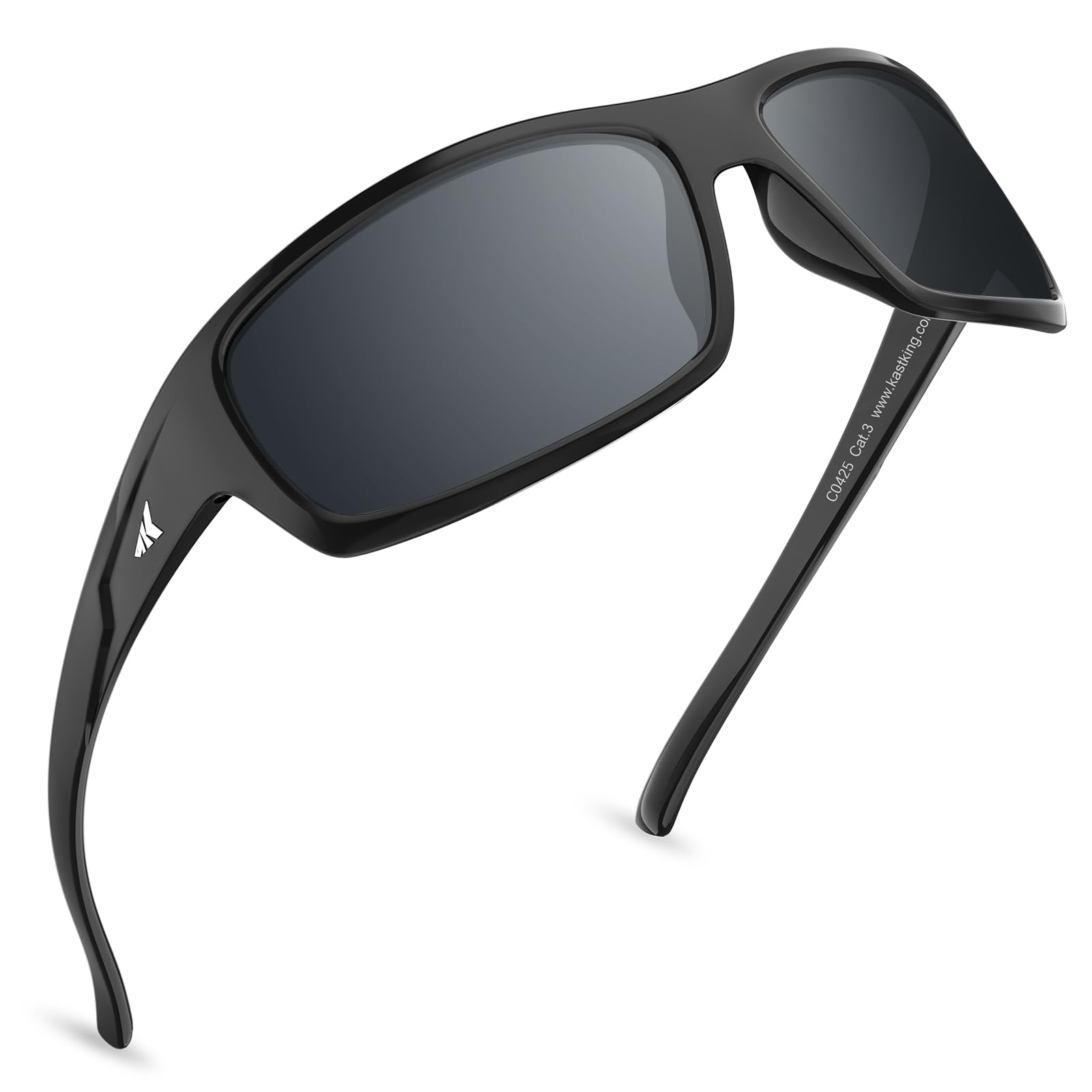 KastKing Kateel - Gafas de sol deportivas de envoltura completa, marco ligero de grilamida | Lentes TAC polarizadas de 7 capas de 1.0 mm; repelen el agua, el aceite y la sal; alta resistencia al impacto