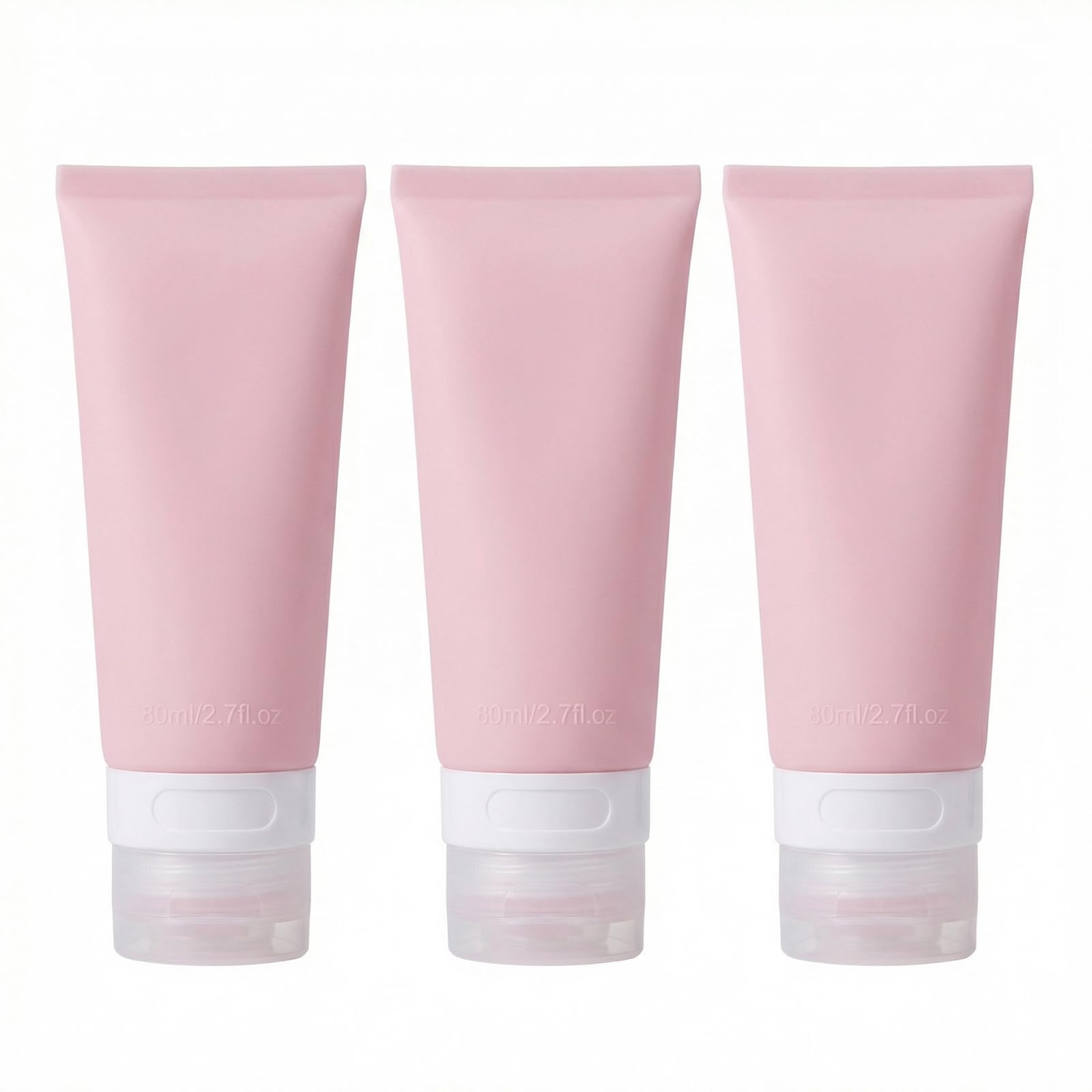 Botes de silicona para viaje de tres unidades perfectos para rellenar con limpiador facial