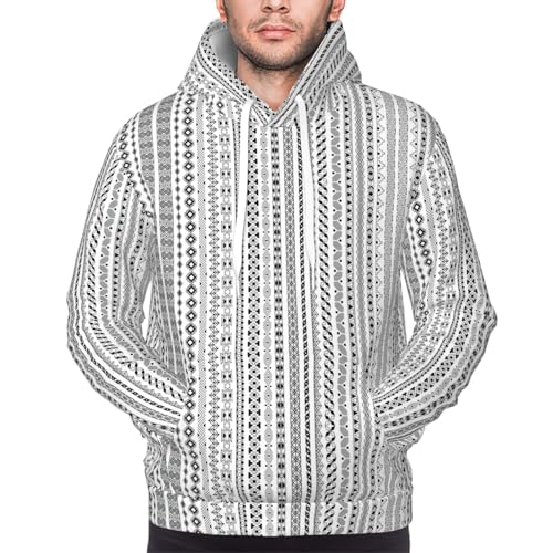 Sweat à capuche bohème homme à rayures et imprimé triangle - 7