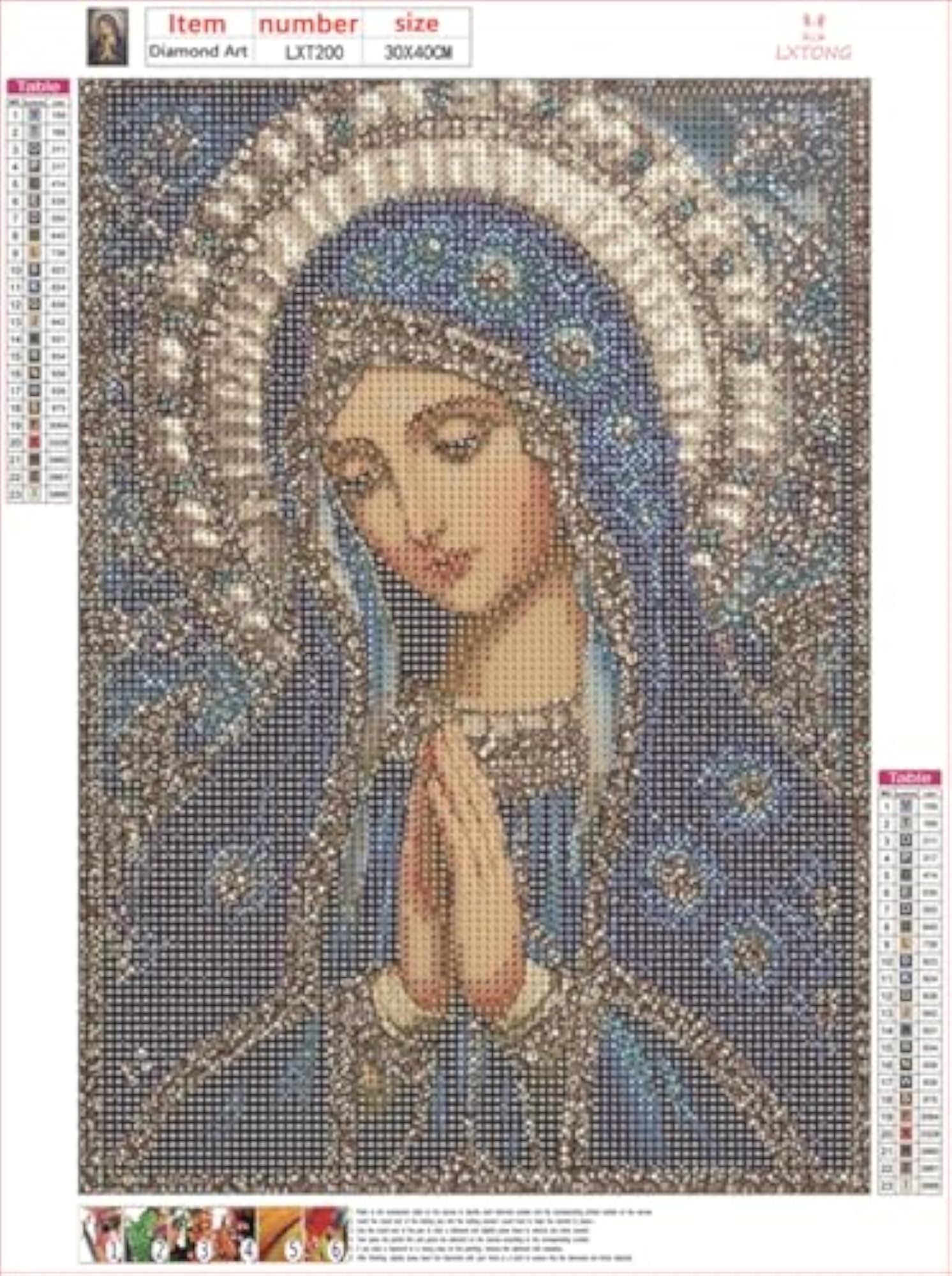 Virgin Mary Prayer Diamond Art Kit for Adults