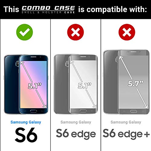 Aduro Galaxy S6 Case, Shell & Holster Combo Case Super Slim Shell Case W/Built-In Kickstand + Swivel Belt Clip Holster For Samsung Galaxy S6 #TOP1