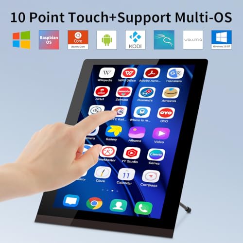 Image of Touch Screen Display 10.4″, IPS 1200:1600 3:4 Vertical Mini HDMI Screen, 500nits Outdoor Readable Industrial Monitor, Second External Monitor for Laptop Rasp Pi AIDA64 STEM DIY