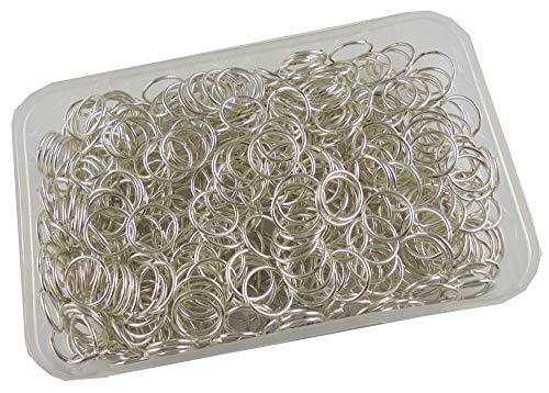 Image of eshoppee 13 mm Round unsoldered Open Jump Rings Material Fitting kit for Jewellery Making and Art and Craft; 100 g (Silver)- Multi Color