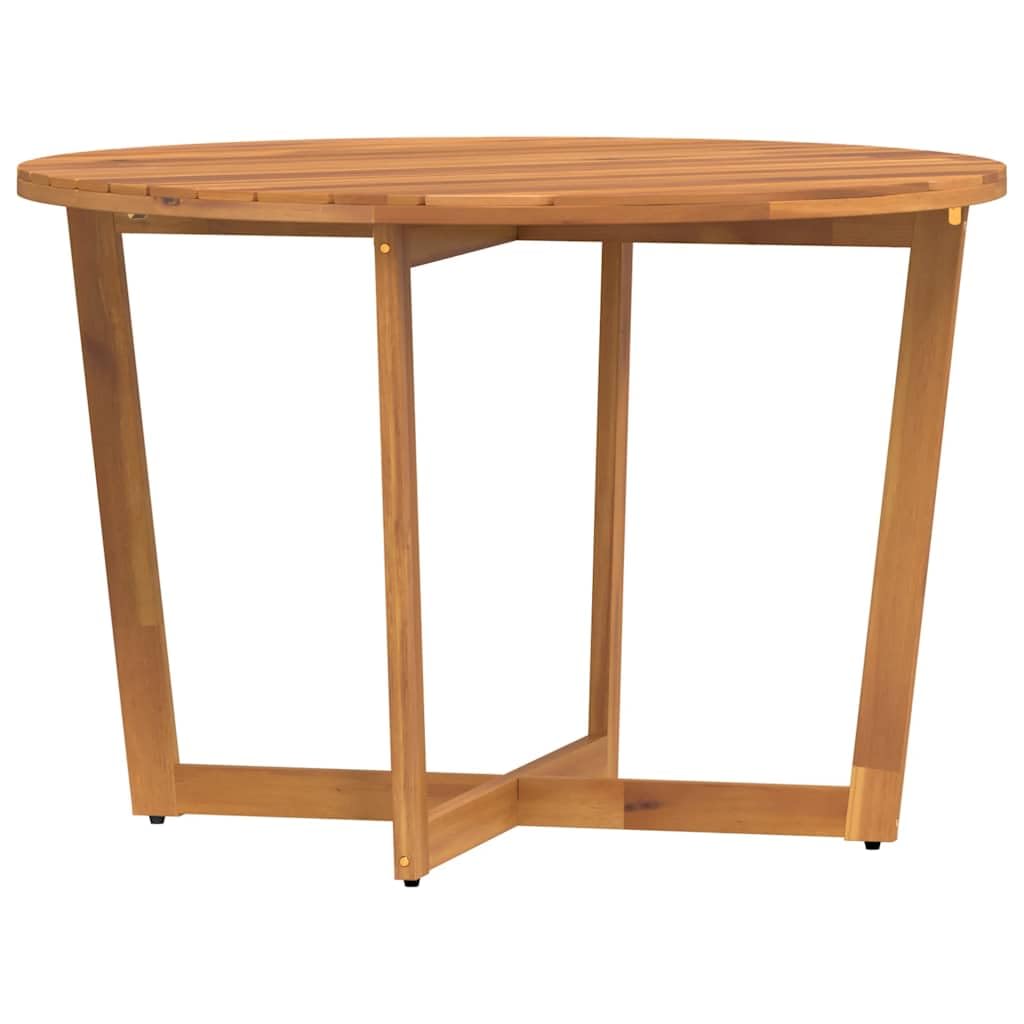 Tavolo da pranzo da giardino in legno di acacia, con piano a doghe, base a gambe incrociate, perfetto per patio, balcone e terrazza, mobili da esterno durevoli