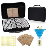Rodison 48 Slots Aufbewahrungsbox, Aufbewahrung mit 7 Kleiner Aufbewahrungstütchen, 2 Etiketten Aufklebern und Trichter, Box für Kleinigkeiten