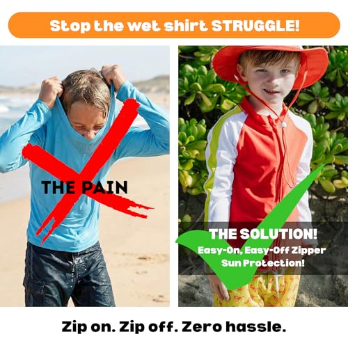 Image of SwimZip Boys' Long Sleeve Rash Guard & Swim Shorts Set - UPF 50+ Sun Protection