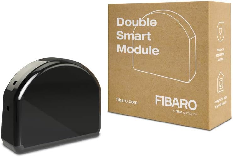 FIBARODouble Smart Module/Z-Wave Plus Two Channel Dry Contact Smart Switch for Two Devices, FGS-224, Black