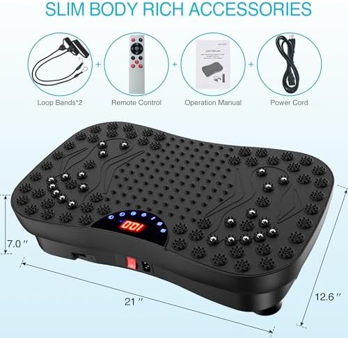AXV Vibration Plate Exercise Machine Whole Body Workout Portable Mini Vibrate Fitness Platform Lymphatic Drainage Machine for Weight Loss Shaping Toning Wellness Home Gyms Workout (Mini) 7 515YFVs0FPL. AC