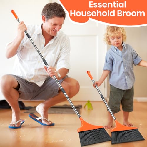 image for REEWII 4 Pack Heavy-Duty Angle Broom for Floor Cleaning with 12‘’W